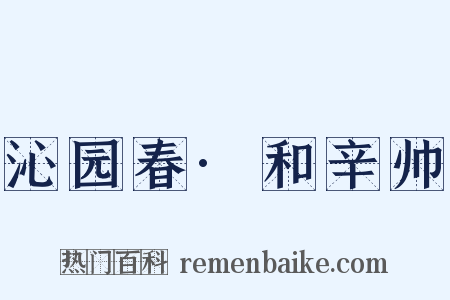 沁园春·和辛帅是什么意思的图片